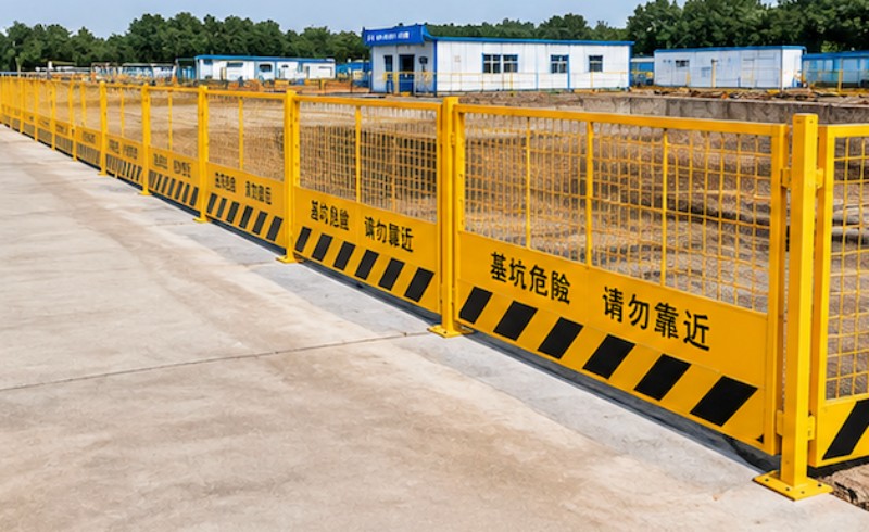 上海信奥基坑护栏成品与现场防护使用实景
